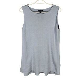 Eileen Fisher Silk Blend Sleeveless Tank Top Womens‎ M Light Blue read
